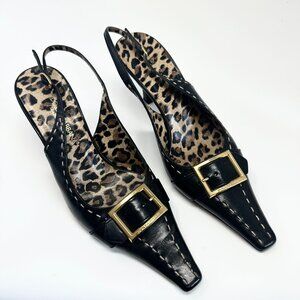 DOLCE & GABANNA VINTAGE POINT SLIG BACKS SIZE 36 cheetah